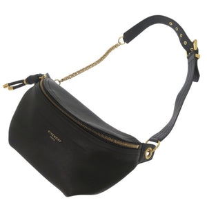 美品 ジバンシィ チェーンボディバッグ ベルトバッグ 斜め掛け ウエストバッグ レザー ブラック 0430【中古】GIVENCHY