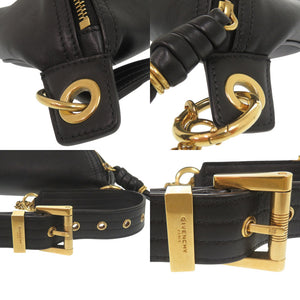 美品 ジバンシィ チェーンボディバッグ ベルトバッグ 斜め掛け ウエストバッグ レザー ブラック 0430【中古】GIVENCHY