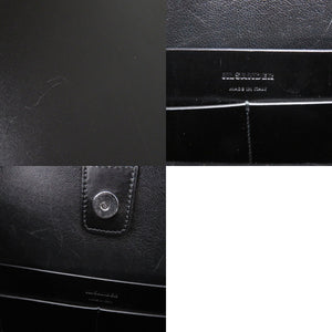 美品 ジルサンダー タングル ミディアム ビーズ レザー ブラック ショルダーバッグ 黒 0431【中古】JIL SANDER