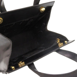 美品 サルヴァトーレフェラガモ ヴァラリボン BA214178 レザー ブラック 0432 黒 ハンドバッグ【中古】Salvatore Ferragamo