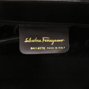 美品 サルヴァトーレフェラガモ ヴァラリボン BA214178 レザー ブラック 0432 黒 ハンドバッグ【中古】Salvatore Ferragamo