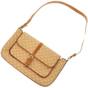 セリーヌ マカダム MC01 1 レザー ベージュ 0436 ショルダーバッグ【中古】CELINE