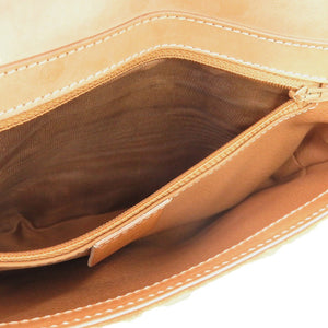 セリーヌ マカダム MC01 1 レザー ベージュ 0436 ショルダーバッグ【中古】CELINE