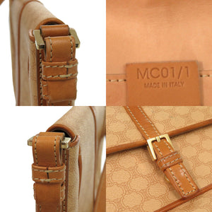 セリーヌ マカダム MC01 1 レザー ベージュ 0436 ショルダーバッグ【中古】CELINE