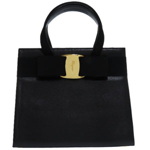 美品 サルヴァトーレフェラガモ ヴァラリボン 2way BA214178 レザー ブラック 0438 黒 ハンドバッグ【中古】Salvatore Ferragamo