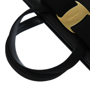 美品 サルヴァトーレフェラガモ ヴァラリボン 2way BA214178 レザー ブラック 0438 黒 ハンドバッグ【中古】Salvatore Ferragamo