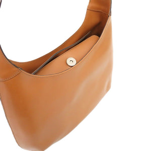 美品 セリーヌ 型押しレザー キャメル ショルダーバッグ 茶 0441【中古】CELINE レディース