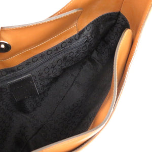 美品 セリーヌ 型押しレザー キャメル ショルダーバッグ 茶 0441【中古】CELINE レディース