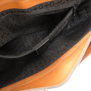 美品 セリーヌ 型押しレザー キャメル ショルダーバッグ 茶 0441【中古】CELINE レディース