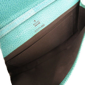 美品 グッチ バンブー 117594 GGキャンバス ブルー系 ベージュ ショルダーバッグ 0447【中古】GUCCI