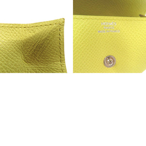 美品 エルメス ルヴァンキャトル コインケース エプソン ライム Q刻印 小銭入れ 0448【中古】HERMES