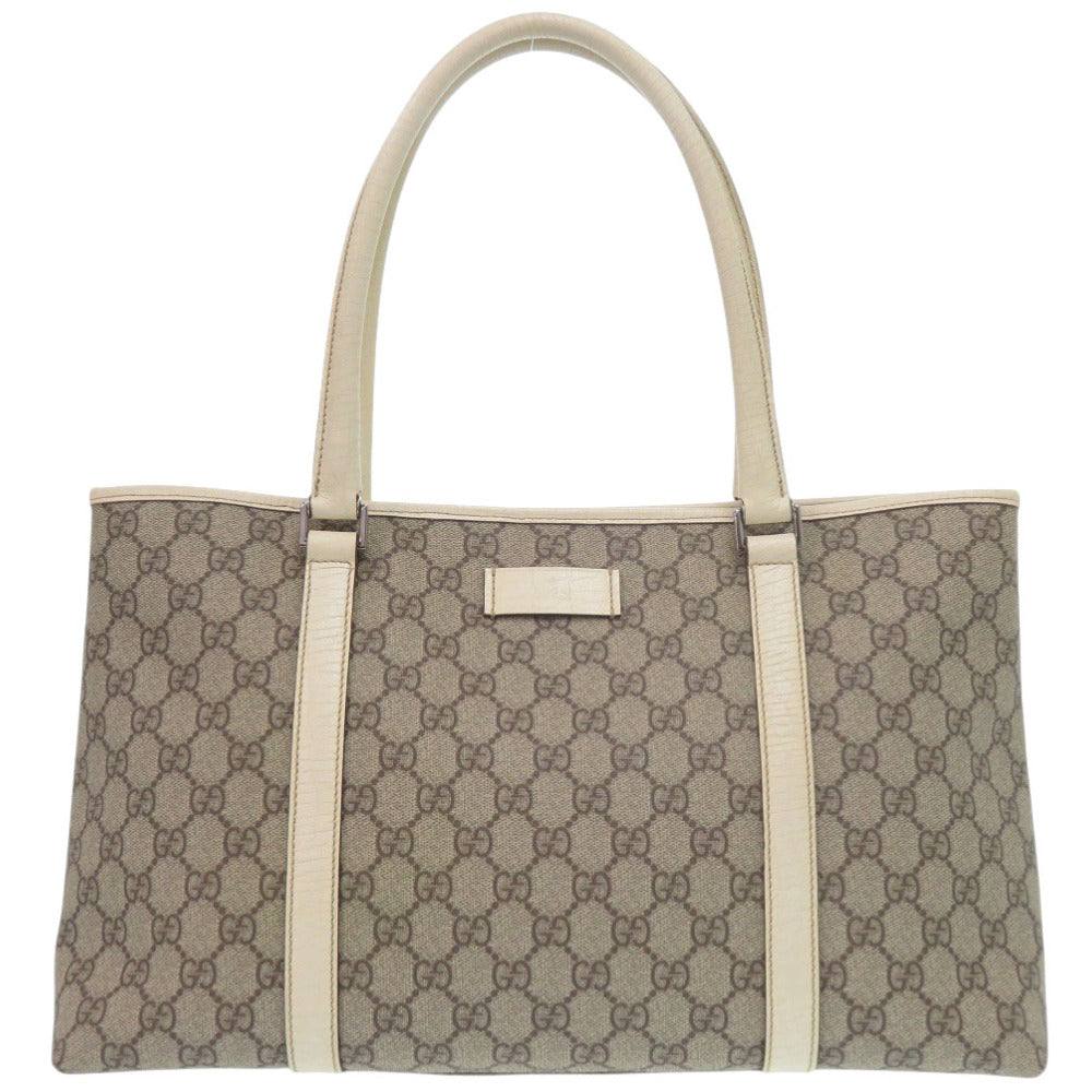 美品 グッチ 114595 PVC ベージュ トートバッグ 0451【中古】GUCCI