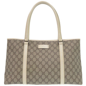 美品 グッチ 114595 PVC ベージュ トートバッグ 0451【中古】GUCCI