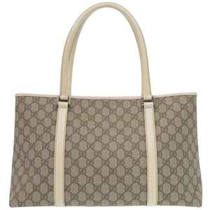 美品 グッチ 114595 PVC ベージュ トートバッグ 0451【中古】GUCCI