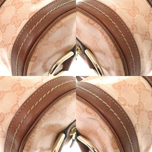 グッチ ドゥケッサ 181485 クリスタルGG ピンクベージュ ブラウン ハンドバッグ 0452【中古】GUCCI
