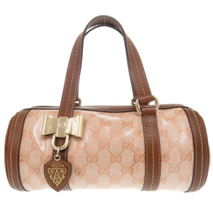 グッチ ドゥケッサ 181485 クリスタルGG ピンクベージュ ブラウン ハンドバッグ 0452【中古】GUCCI