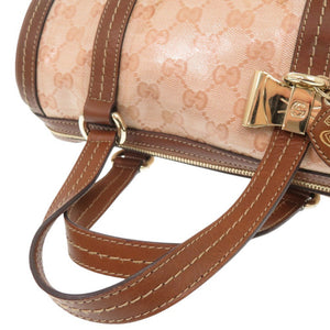 グッチ ドゥケッサ 181485 クリスタルGG ピンクベージュ ブラウン ハンドバッグ 0452【中古】GUCCI