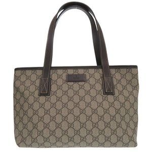 美品 グッチ GGスプリーム トートバッグ 211186 PVC レザー ベージュ 0453【中古】GUCCI
