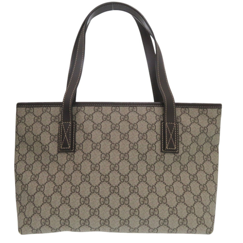 美品 グッチ GGスプリーム トートバッグ 211186 PVC レザー ベージュ 0453【中古】GUCCI