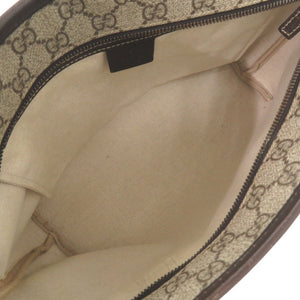 美品 グッチ GGスプリーム トートバッグ 211186 PVC レザー ベージュ 0453【中古】GUCCI