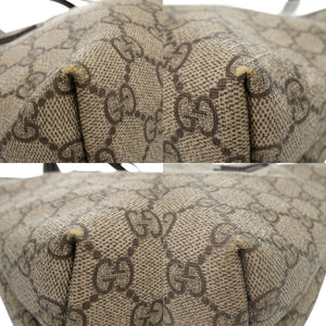 美品 グッチ GGスプリーム トートバッグ 211186 PVC レザー ベージュ 0453【中古】GUCCI
