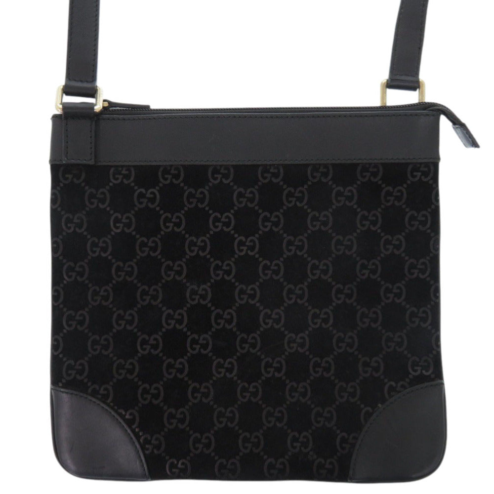 グッチ 272396 GG スウェード ブラック ショルダーバッグ 黒 0454【中古】GUCCI