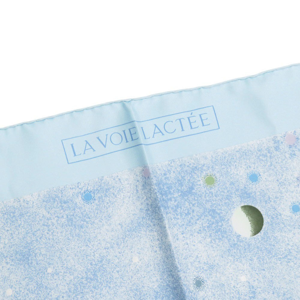 美品 エルメス カレ90 LA VOIE LACTEE 天の川 シルク ライトブルー スカーフ 0455【中古】HERMES