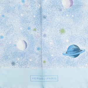 美品 エルメス カレ90 LA VOIE LACTEE 天の川 シルク ライトブルー スカーフ 0455【中古】HERMES