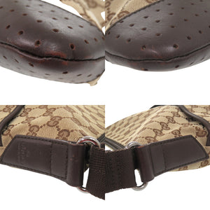 美品 グッチ GG柄 ショルダーバッグ 総柄 クロスボディ 斜め掛け サコッシュ 145857 GGキャンバス ブラウン 0456【中古】GUCCI