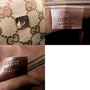 美品 グッチ GG柄 ショルダーバッグ 総柄 クロスボディ 斜め掛け サコッシュ 145857 GGキャンバス ブラウン 0456【中古】GUCCI