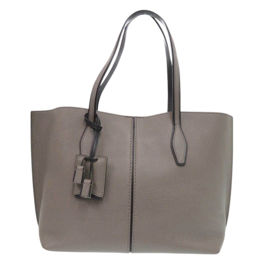 美品 トッズ ジョイ レザー グレージュ トートバッグ グレー ブラウン 0457【中古】TOD’S