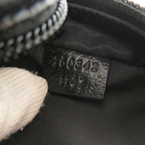 美品 グッチ 760342 GGクリスタル レザー ブラック ショルダーバッグ 黒 0458【中古】GUCCI