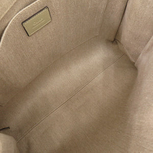 美品 クロエ WOODY ウッディ ミディアム レザー リネンキャンバス ベージュ トートバッグ ショルダーバッグ 0459【中古】Chloe