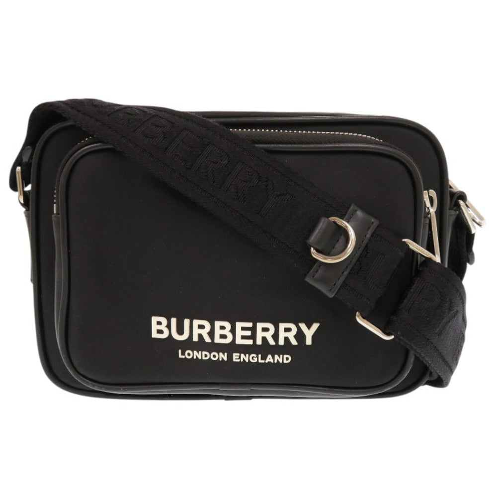 美品 バーバリー ナイロン ブラック ショルダーバッグ 黒 0461【中古】BURBERRY メンズ