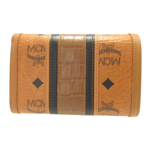 新品同様 エムシーエム レザー ブラウン 茶 コンパクトウォレット 3つ折り財布 財布 0465【中古】MCM