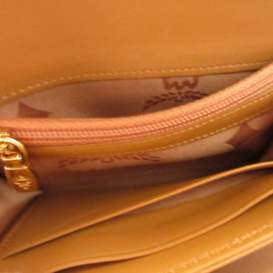 新品同様 エムシーエム レザー ブラウン 茶 コンパクトウォレット 3つ折り財布 財布 0465【中古】MCM