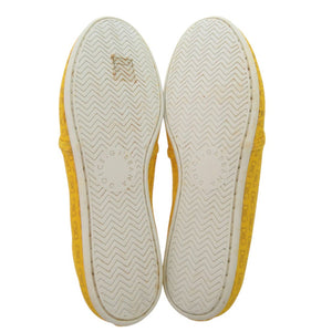 美品 ドルチェアンドガッバーナ ローカットスニーカー 総柄 ロゴ柄 キャンバス イエロー 0466【中古】DOLCE&GABBANA