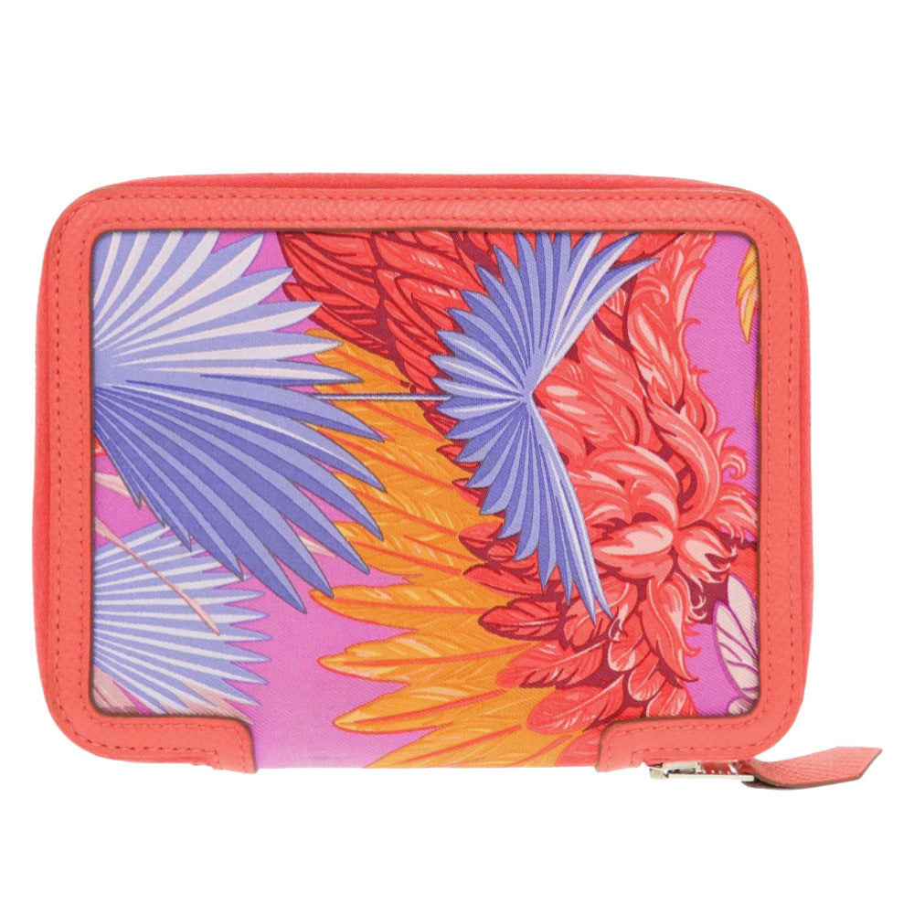 美品 エルメス ソワ クール フラミンゴパーティ アジェンダ シルク ヴォーエプソン シルバー金具 ローズジャイプール T刻印(2015年製) 手帳カバー 0467【中古】HERMES