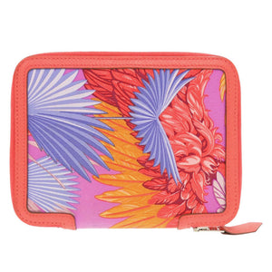 美品 エルメス ソワ クール フラミンゴパーティ アジェンダ シルク ヴォーエプソン シルバー金具 ローズジャイプール T刻印(2015年製) 手帳カバー 0467【中古】HERMES