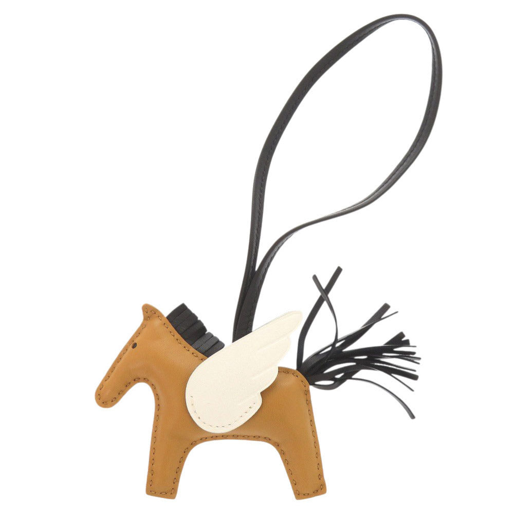 新品同様 エルメス ロデオペガサスPM アニューミロ セサミ ナタ ブラック U刻印(2022年製) バッグチャーム キーホルダー 0471【中古】HERMES