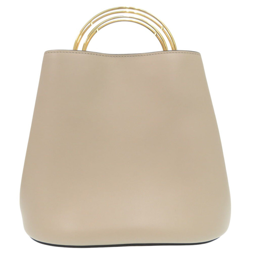新品同様 マルニ パニエ 2WAY ハンドバッグ ショルダーバッグ SCMP001801 レザー ベージュ 0475【中古】MARNI