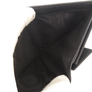 未使用品 プラダ トライアングルロゴ サフィアーノレザー ブラック 二つ折り財布 黒 0476【中古】PRADA メンズ