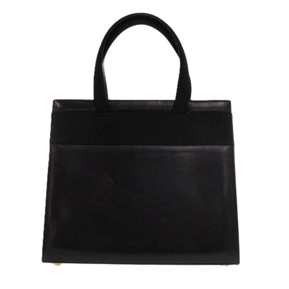 美品 サルヴァトーレフェラガモ ヴァラリボン BA214178 レザー ブラック 0477 黒 ハンドバッグ【中古】Salvatore Ferragamo