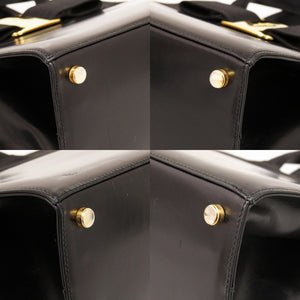 美品 サルヴァトーレフェラガモ ヴァラリボン BA214178 レザー ブラック 0477 黒 ハンドバッグ【中古】Salvatore Ferragamo