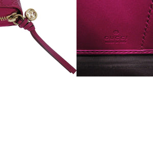 美品 グッチ グッチシマ 323397 ラウンドファスナー レザー パープル  長財布 0479【中古】GUCCI
