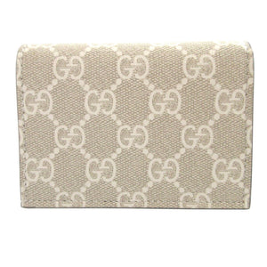 新品同様 グッチ GGマーモント 658610 コンパクトウォレット レザー GGスプリーム ピンク 2つ折り財布 財布 0481【中古】GUCCI