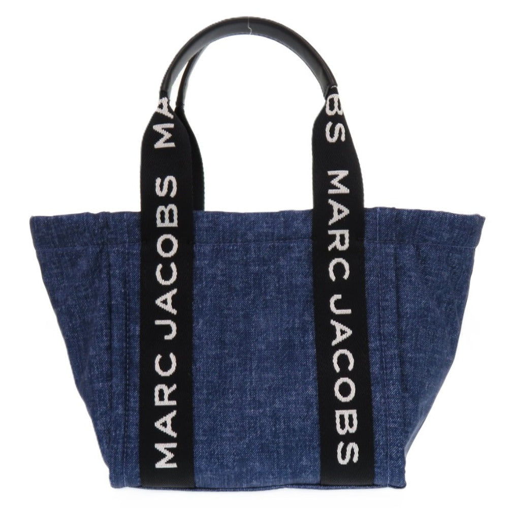 未使用品 マークジェイコブス ショルダー 2way ロゴテープ トートバッグ デニム ポリエステル ネイビー 紺 ミニトート 0483【中古】MARC JACOBS