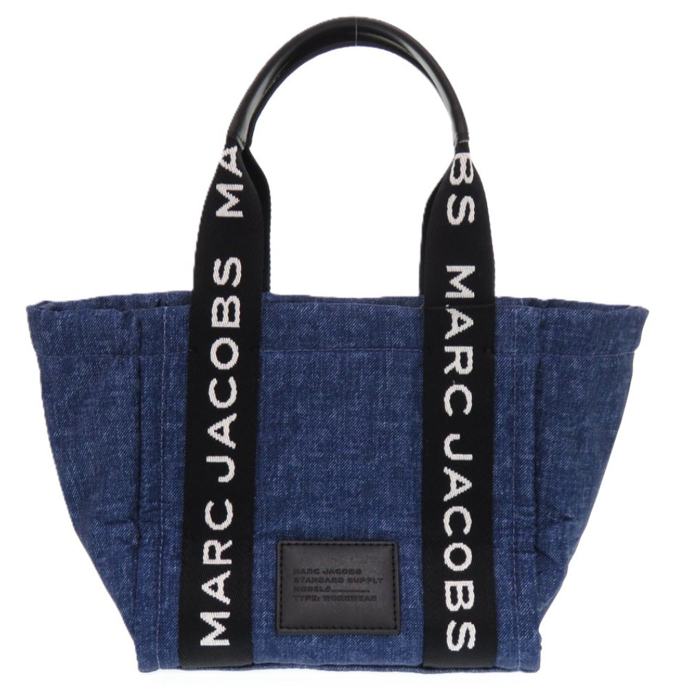 未使用品 マークジェイコブス ショルダー 2way ロゴテープ トートバッグ デニム ポリエステル ネイビー 紺 ミニトート 0483【中古】MARC JACOBS