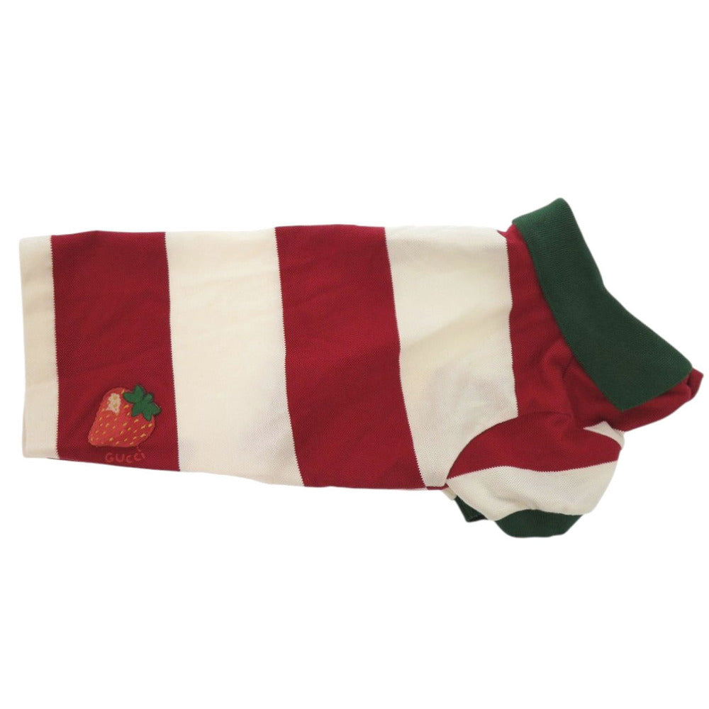 新品同様 グッチ 犬 服 695744 ZAJCN 6397 ペット ストロベリー コットン レッド アイボリー 赤 0484【中古】GUCCI