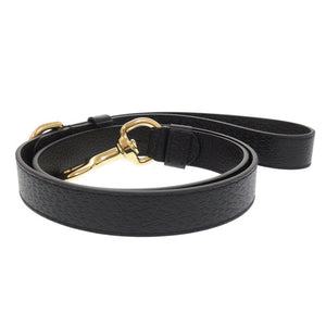 新品同様 グッチ ペット用 インターロッキングG 695257 レザー ブラック リード 黒 0485【中古】GUCCI